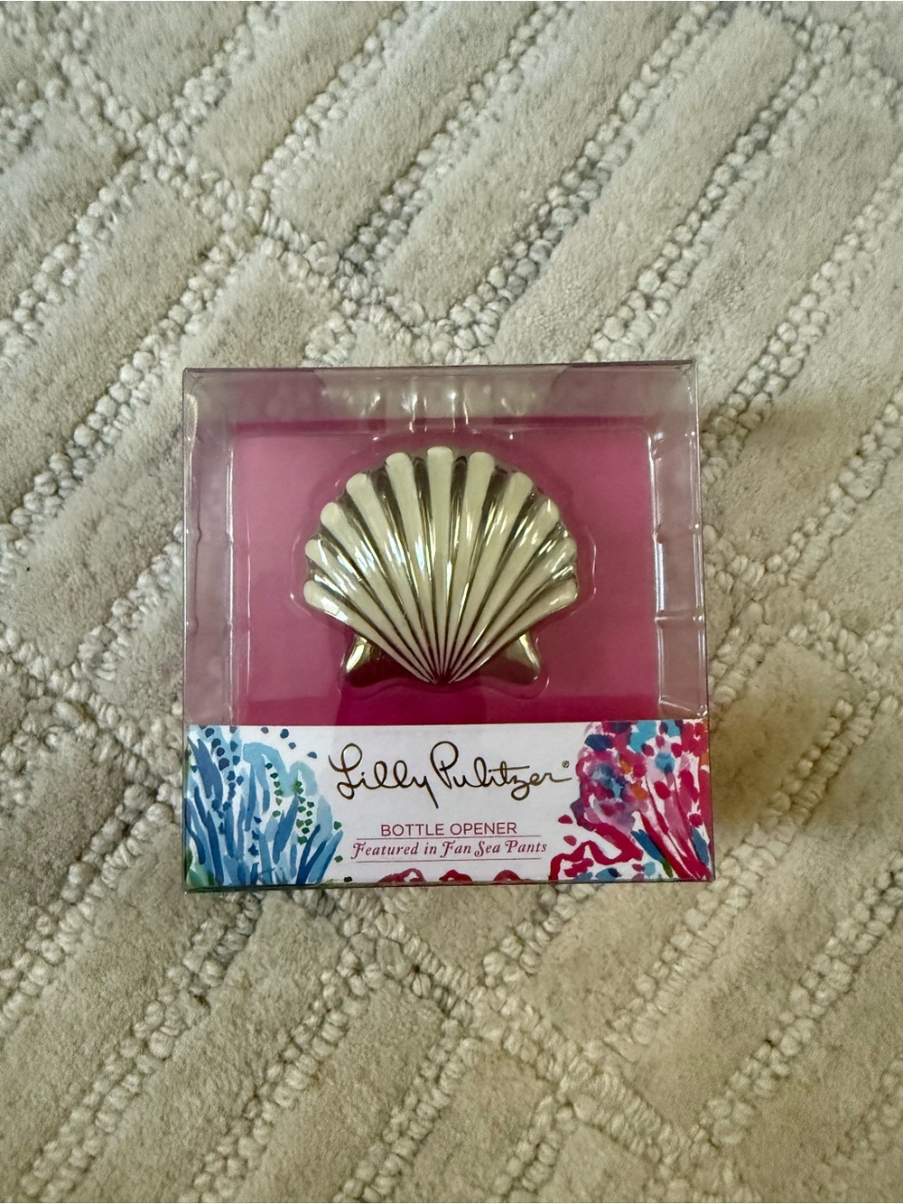 Lilly Pulitzer Gold Shell Bottle Opener